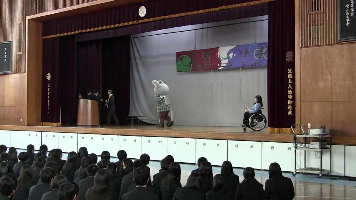 村岡桃佳さん　ソチパラリンピック校内壮行会　正智深谷高校　その１